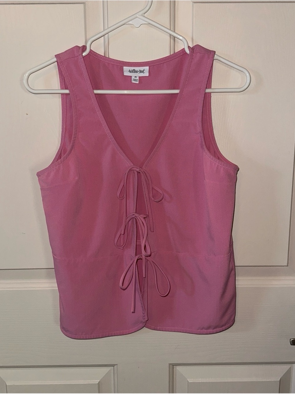 Willow Pink Tie-Front Vest